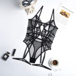 Frauen Sexy Exotischer Spitzen-Body Schwarz - Verführerisches Intimes Dessous – Bild 5