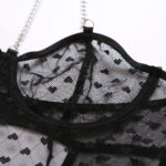 Sexy Bodysuit mit Halsband für Frauen Unterwäsche - Sinnliche Dessous mit Herz Polka Dot Design – Bild 13