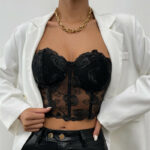 Liebsten Crop Top Frauen Floral Backless Top Damen Schwarz Sexy Top Streetwear – Bild 4