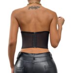 Liebsten Crop Top Frauen Floral Backless Top Damen Schwarz Sexy Top Streetwear – Bild 5