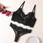 Sexy transparentes Spitzen-BH-Set für Frauen – 2-teilig in Weiß – Erotische Unterwäsche für Hochzeit & besondere Anlässe – Bild 2