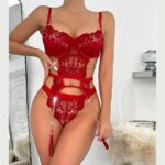 Sinnliche Dessous Mit Kette Sexy Spitze Durchsichtig Kurze Erotische Set Frau 2 tlg.e Phantasie Luxus Unterwäsche – Bild 2