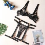 Sinnliche Spitze Dessous Set 5-tlg. mit Strumpfbänder – Bild 6