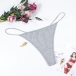 2 Teile/satz Dünnen Riemen Höschen Frauen Sexy G-String Weiche Dessous Low Rise Tanga Atmungsaktiv Unterwäsche Einfarbig Schriftsätze – Bild 2