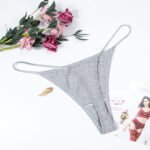 2 Teile/satz Dünnen Riemen Höschen Frauen Sexy G-String Weiche Dessous Low Rise Tanga Atmungsaktiv Unterwäsche Einfarbig Schriftsätze – Bild 3