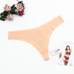 Frauen Nahtlose Höschen Seide Sexy Thongs Weibliche Unterwäsche Low-Rise Thong Einfarbig Pantys Vertrauten Dessous – Bild 3