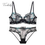 Sexy Dessous Floral Spitze Transparent Atmungsaktive frauen Unterwäsche BH Set für Frauen