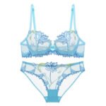 Sexy Dessous Floral Spitze Transparent Atmungsaktive frauen Unterwäsche BH Set für Frauen – Bild 4
