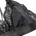 Sexy Frauen Draht Kostenlose Floral Spitze -Dünne Atmungsaktive BH + High-Rise Panty 2 Pcs Unterwäsche set – Bild 5