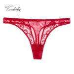 Sexy Hohl-Out Spitze Low-Rise Thongs Atmungsaktive Unterwäsche S M L XL 2XL Weihnachten Rot Und schwarz Höschen