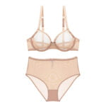 Sexy Transparent Unterwäsche Transparent High-Taille Slips Garn BH Und Panty plus größe Set – Bild 6