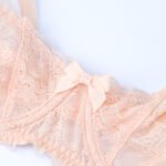 Sexy Spitze Transparent Halbe Cup plus größe Unterwäsche Set Bowknot BH + Komfortable Spitze Tanga Damen BH Set – Bild 5