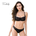 Sexy -Dünne Spitze Halbe Cup Transparent Und Komfortable Mädchen BH Sets