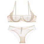 Sexy -Dünne Spitze Halbe Cup Transparent Und Komfortable Mädchen BH Sets – Bild 5