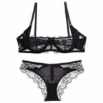 Sexy -Dünne Spitze Halbe Cup Transparent Und Komfortable Mädchen BH Sets – Bild 6