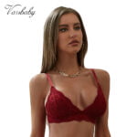 Sexy Unterwäsche Dünne Cup Spitze BH Frauen BHs Gelb Rot Farbe – Bild 2