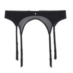sexy garn transparent tiefen V bügellosedessous nahtlose komfortable bh + panty + strumpfband 3 stücke bh set – Bild 5
