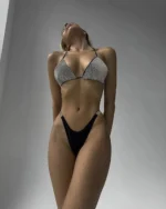 Ello lace Strass Luxus Dessous Glitter Erotik Sets Neck holder BH intime funkelnde Outfit sinnliche bilizna schöne Unterwäsche – Bild 3