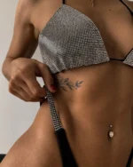 Ello lace Strass Luxus Dessous Glitter Erotik Sets Neck holder BH intime funkelnde Outfit sinnliche bilizna schöne Unterwäsche – Bild 5