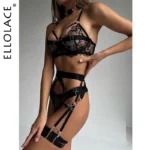 Ellolace Fancy Lingerie Luxury Lace Fine Underwear Bra Kit Push Up Floral Intimate See Through Seamless Delicate Exotic Sets – Bild 2