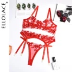 Verführerisches 3-teiliges Dessous-Set aus Spitze | Push-up BH mit Bügeln & transparenten Details | Exotische Lingerie für Damen – Bild 4