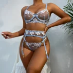 Verführerisches 3-teiliges Dessous-Set aus Spitze | Push-up BH mit Bügeln & transparenten Details | Exotische Lingerie für Damen – Bild 5