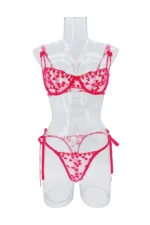 Verführerisches Spitze mit Herzstickerei | Dessous für Damen | Spitzen-Lingerie mit romantischen Details – Bild 8