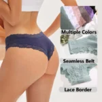 Verführerische Damen-Unterhose aus Baumwolle mit Spitze | Brazilian Panty | floraler Look | seamless & low-rise – Bild 5