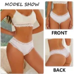 Verführerische Damen-Unterhose aus Baumwolle mit Spitze | Brazilian Panty | floraler Look | seamless & low-rise – Bild 2