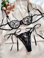 Verführerisches Spitze mit Herzstickerei | Dessous für Damen | Spitzen-Lingerie mit romantischen Details – Bild 5