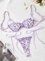 Verführerisches Spitze mit Herzstickerei | Dessous für Damen | Spitzen-Lingerie mit romantischen Details – Bild 3