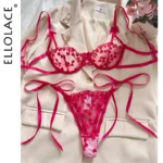 Verführerisches Spitze mit Herzstickerei | Dessous für Damen | Spitzen-Lingerie mit romantischen Details – Bild 2