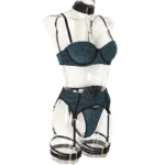 5-teiliges Dessous-Set mit BH & Strumpfband | Spitzen-Lingerie in Glitzer-Optik | Hochwertige Reizwäsche für Damen | Elegant & verführerisch – Bild 8