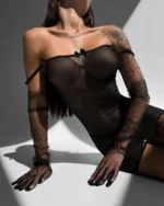 Sexy Transparentes Babydoll Damen Reizwäsche Rückenfrei Kreuzträger Verführerisches Nachtkleid Dessous für Frauen – Bild 3