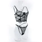 Verführerisches Spitzen-Lingerie-Set in Schwarz | 2-teilig mit transparenten Details | Sexy Dessous für Damen – Reizwäsche mit Push-up Effekt – Bild 6