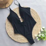 Push Up Monokini Damen schwarz sexy Badeanzug | brasilianischer Schnitt – Bild 7