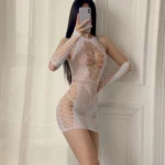 Erotischer Netz Bodysuit Plus Size schwarz | Ouvert Cut Out Dessous Damen – Bild 2