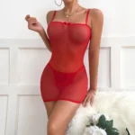 Sexy Transparentes Babydoll Damen Reizwäsche Rückenfrei Kreuzträger Verführerisches Nachtkleid Dessous für Frauen – Bild 7
