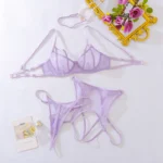 Ellolace Sinnliche Dessous Bilizna Set Transparenter Push-Up-BH Hot Sexy Onlyfans Outfits Lavendel Ensemble Brasilianische Unterwäsche – Bild 6