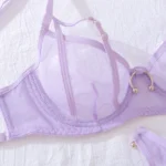 Ellolace Sinnliche Dessous Bilizna Set Transparenter Push-Up-BH Hot Sexy Onlyfans Outfits Lavendel Ensemble Brasilianische Unterwäsche – Bild 7