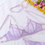 Ellolace Sinnliche Dessous Bilizna Set Transparenter Push-Up-BH Hot Sexy Onlyfans Outfits Lavendel Ensemble Brasilianische Unterwäsche – Bild 8