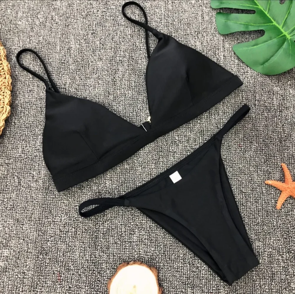 Bikini Set Push-Up Polsterung 9 Farben S-6XL Nylon Elasthan – Bild 5