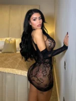 Damen Spitzenkleid erotisch Babydoll Dessous schwarz Mesh transparent – Bild 7