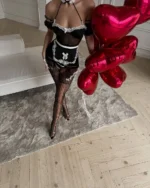 Maid Kostüm Neckholder Kleid Spitze Cosplay Damen – Bild 5