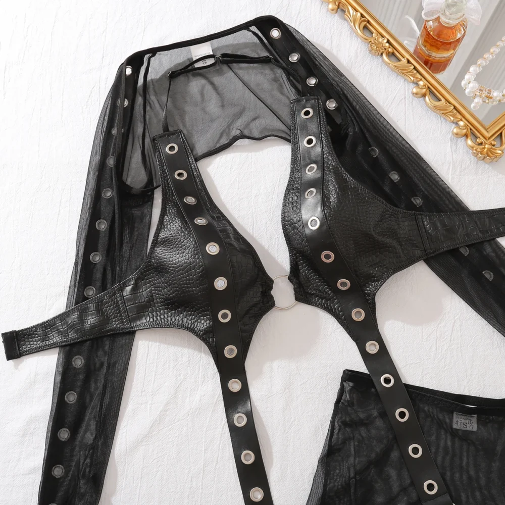 Latex Clubkleid Punk Damen Outfit – Bild 16