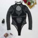 Mesh Body Dessous Damen Erotik Kostüm Schwarz Größe M – Bild 9