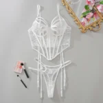 Ellolace Sexy Dessous zum Fangen, ausgehöhltes Korsett, Dessous, ethische Unterwäsche für Damen, komplettes 2-teiliges Set, heiße sexy Spitzen-Outfits – Bild 5