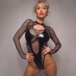 Mesh Body Dessous Damen Erotik Kostüm Schwarz Größe M – Bild 7