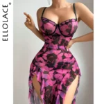 Elegantes Maxikleid mit hohem Schlitz Sommerkleid Strandkleid Damenkleid langes Kleid