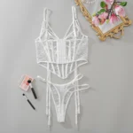 Ellolace Sexy Dessous zum Fangen, ausgehöhltes Korsett, Dessous, ethische Unterwäsche für Damen, komplettes 2-teiliges Set, heiße sexy Spitzen-Outfits – Bild 6